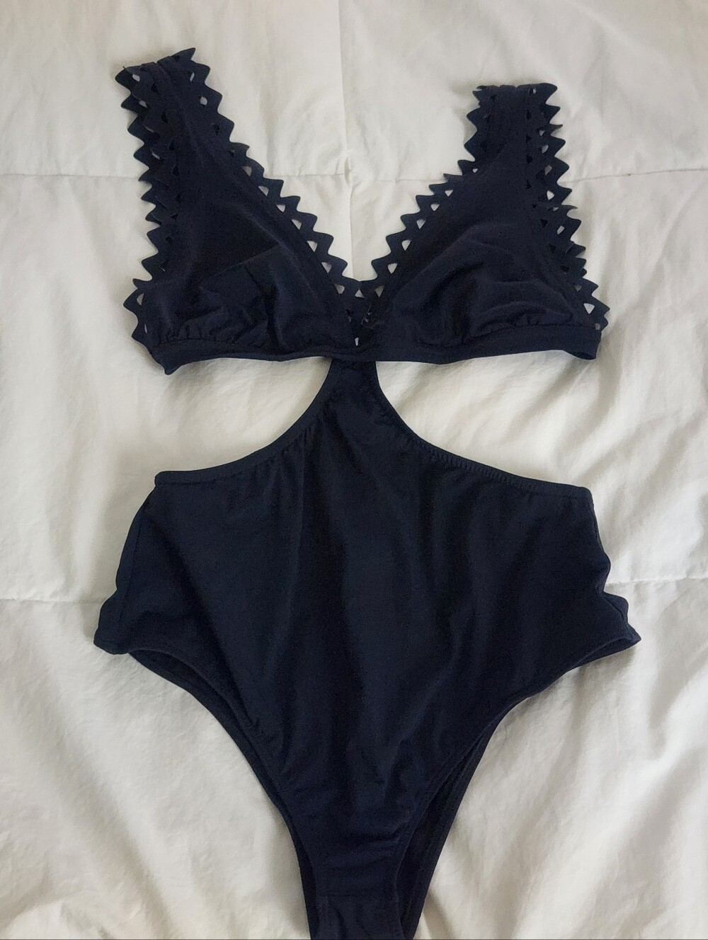 Rosa Cha Swimsuit Size Med Navy Blue Luxury Resortwear